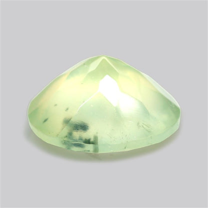 Prehnite with Epidote Green Faceted Fine Gemstone