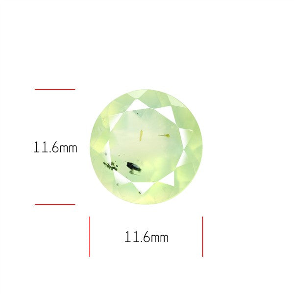 Prehnite with Epidote Green Faceted Fine Gemstone
