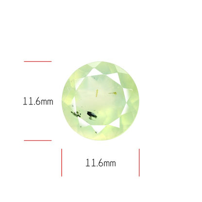 Prehnite with Epidote Green Faceted Fine Gemstone