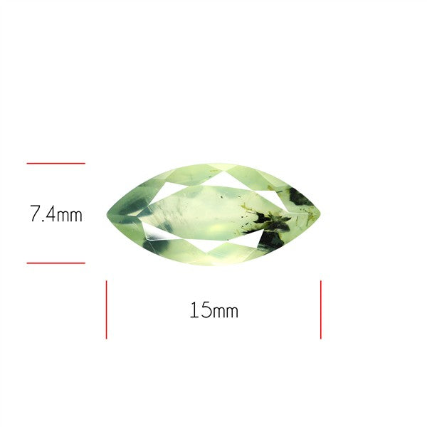 Prehnite with Epidote Green Faceted Fine Gemstone
