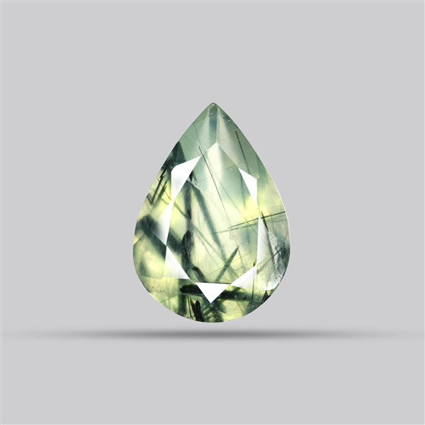 Prehnite with Epidote Green Faceted Fine Gemstone