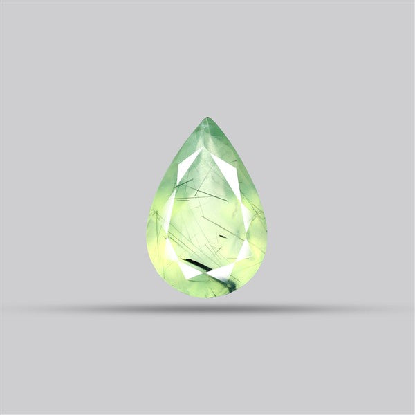 Prehnite with Epidote Green Faceted Fine Gemstone