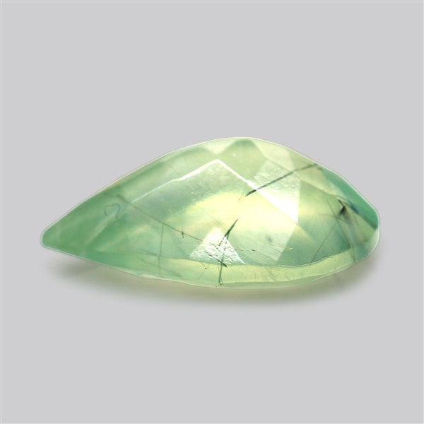 Prehnite with Epidote Green Faceted Fine Gemstone