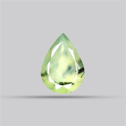 Prehnite with Epidote Green Faceted Fine Gemstone