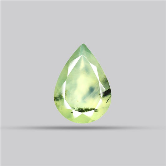 Prehnite with Epidote Green Faceted Fine Gemstone