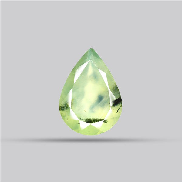 Prehnite with Epidote Green Faceted Fine Gemstone
