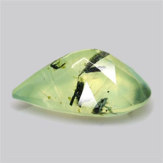 Prehnite with Epidote Green Faceted Fine Gemstone