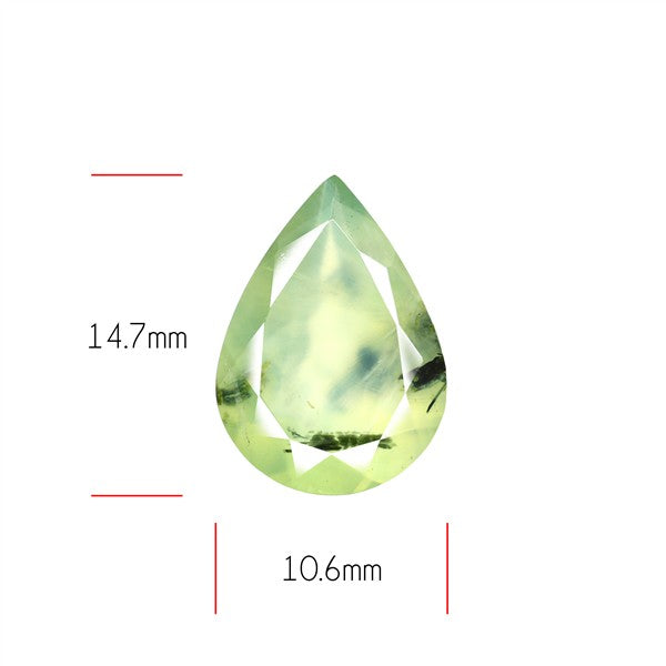Prehnite with Epidote Green Faceted Fine Gemstone