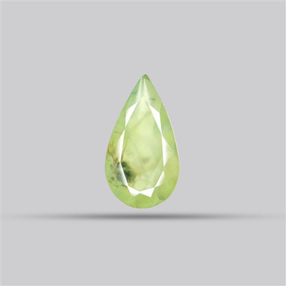 Prehnite with Epidote Green Faceted Fine Gemstone