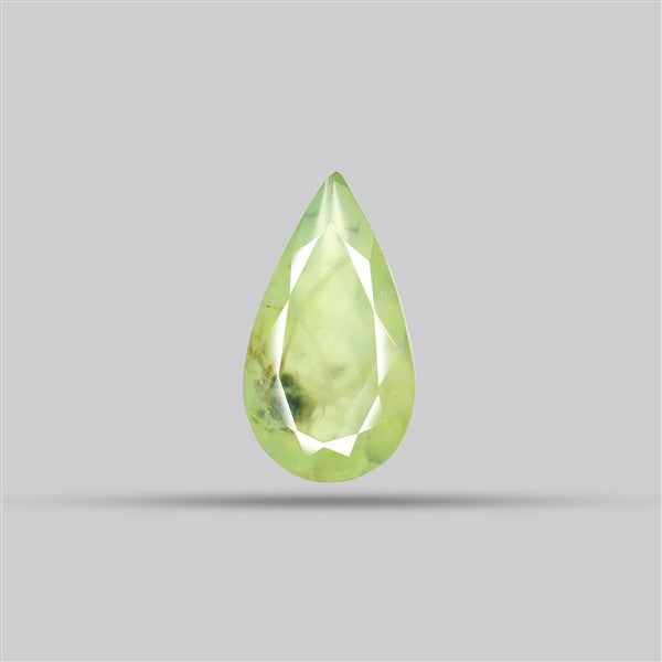 Prehnite with Epidote Green Faceted Fine Gemstone