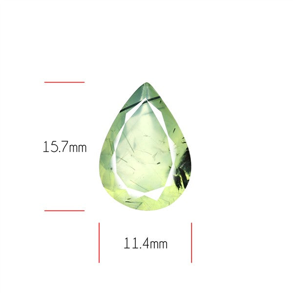 Prehnite with Epidote Green Faceted Fine Gemstone