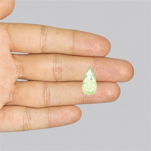 Prehnite with Epidote Green Faceted Fine Gemstone