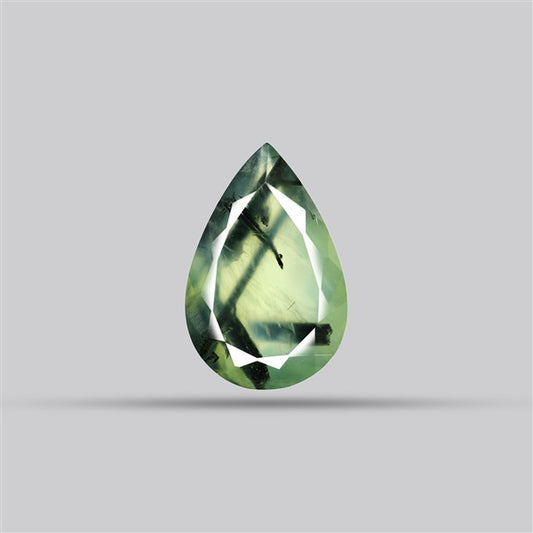 Prehnite with Epidote Green Faceted Fine Gemstone