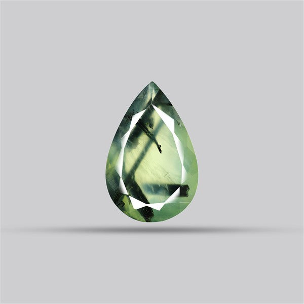 Prehnite with Epidote Green Faceted Fine Gemstone