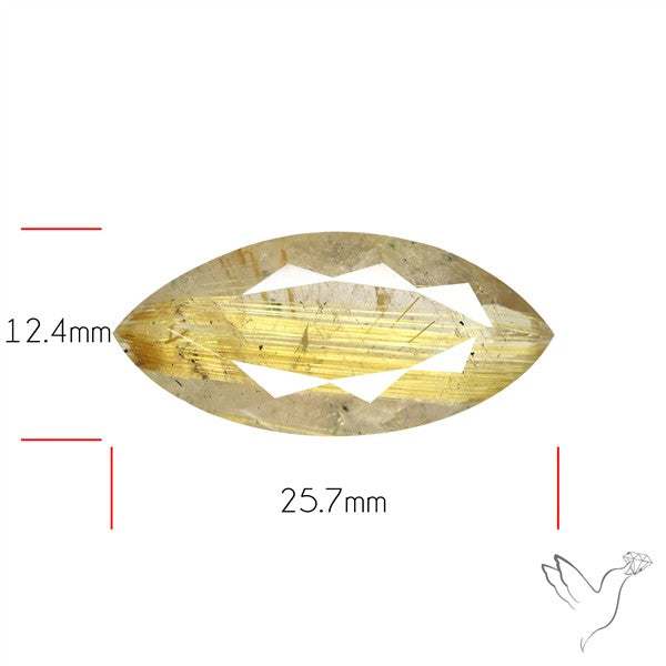 Faceted Golden Rutilated Quartz