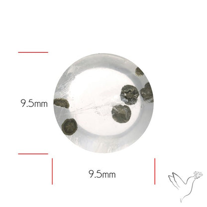 Rare Pyrite Included Quartz Cabochon