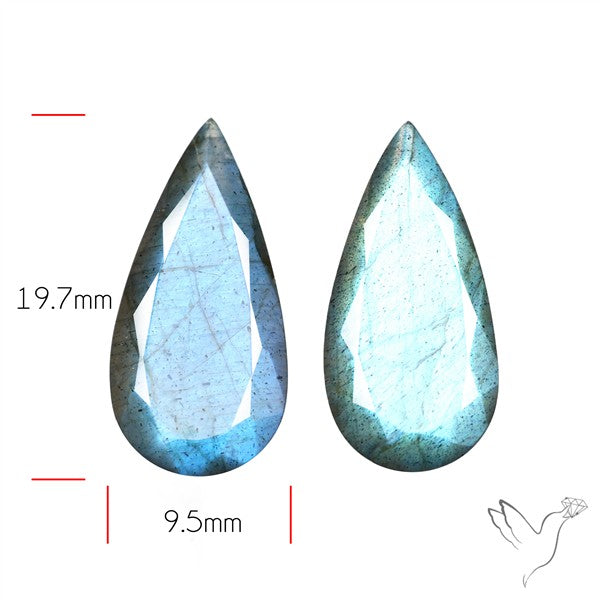 Faceted Blue Labradorites Pair