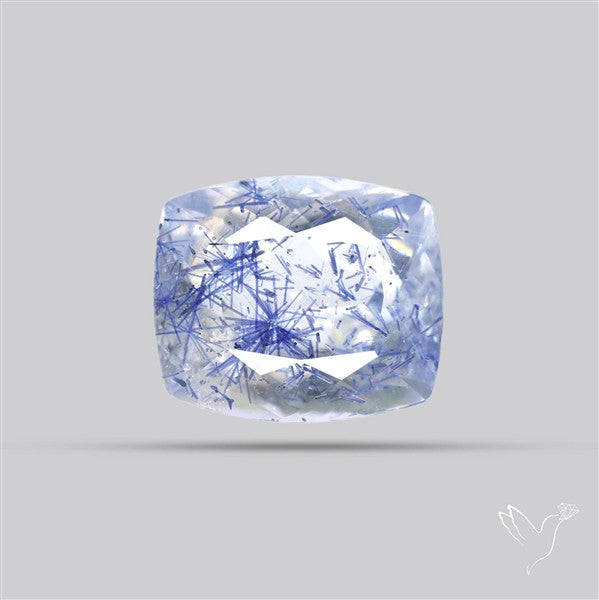 Rare Dumortierite Quartz Faceted Fine Gemstone