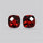Almandine Garnet (Pyrope) Checker Faceted Pair