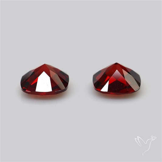 Almandine Garnet (Pyrope) Checker Faceted Pair