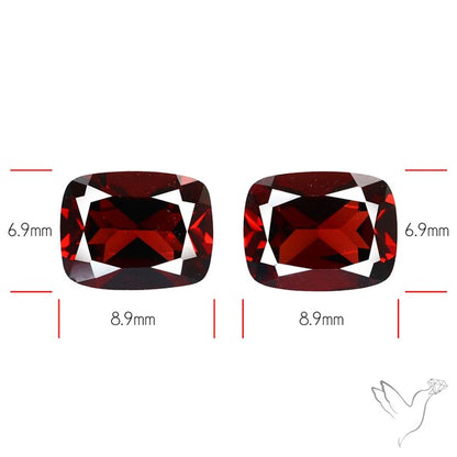 Almandine Garnet (Pyrope) Faceted Pair