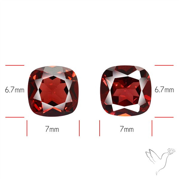 Almandine Garnet (Pyrope) Faceted Pair