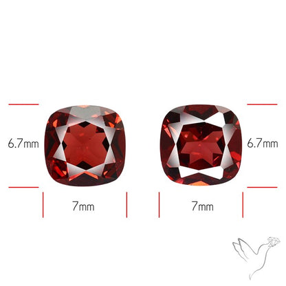 Almandine Garnet (Pyrope) Faceted Pair