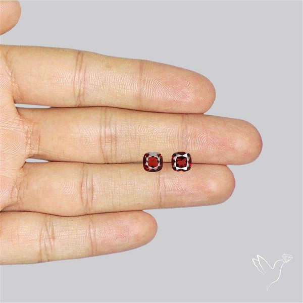 Almandine Garnet (Pyrope) Faceted Pair