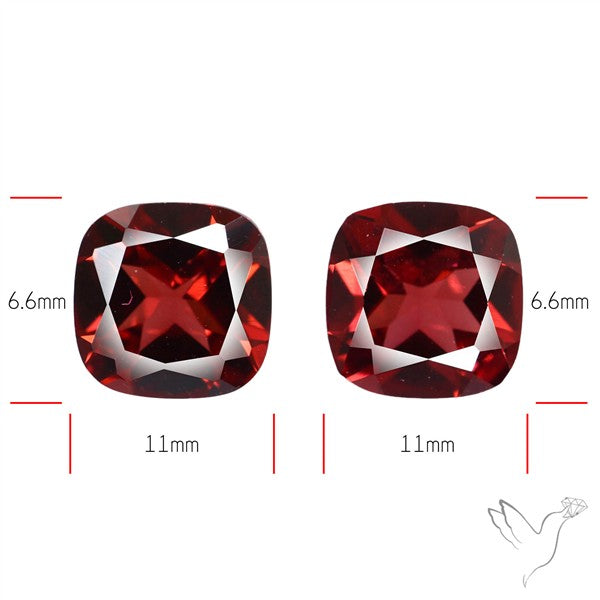 Almandine Garnet (Pyrope) Faceted Pair