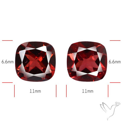 Almandine Garnet (Pyrope) Faceted Pair