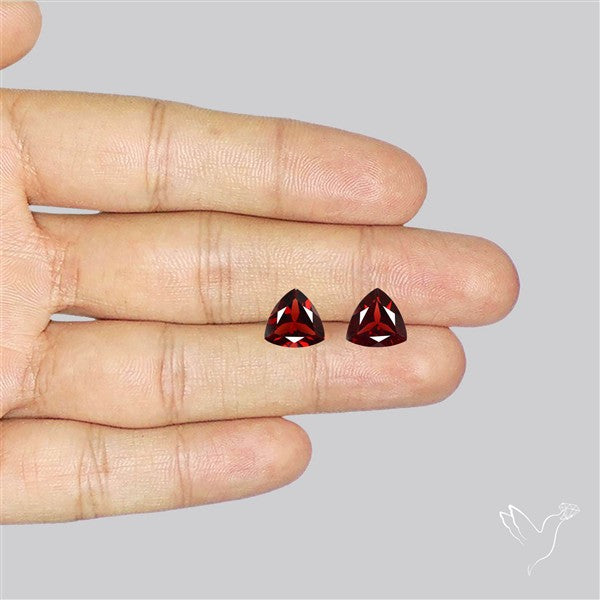 Almandine Garnet (Pyrope) Faceted Pair