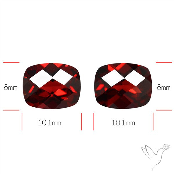 Almandine Garnet (Pyrope) Faceted Pair