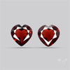 Almandine Garnet (Pyrope) Faceted Hearts Pair