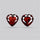 Almandine Garnet (Pyrope) Faceted Hearts Pair
