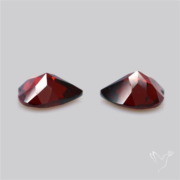 Almandine Garnet (Pyrope) Faceted Hearts Pair