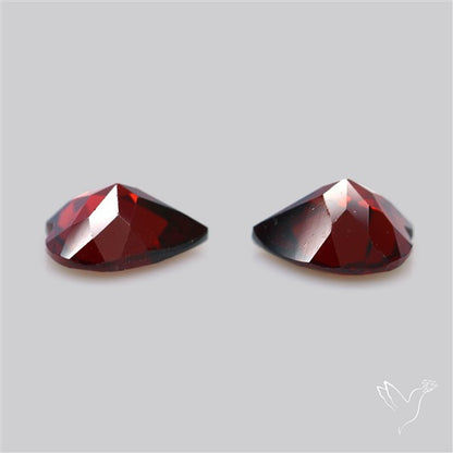 Almandine Garnet (Pyrope) Faceted Hearts Pair