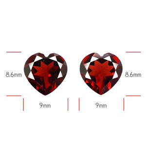 Almandine Garnet (Pyrope) Faceted Hearts Pair