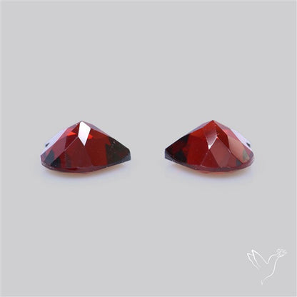 Almandine Garnet (Pyrope) Faceted Hearts Pair