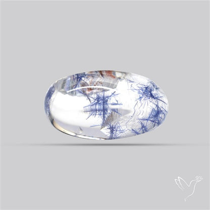 Rare Dumortierite Quartz Fine Cabochon Gemstone (uneven at back)