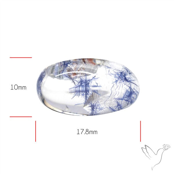 Rare Dumortierite Quartz Fine Cabochon Gemstone (uneven at back)