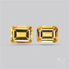 Faceted Citrine Pair Emerald Cut