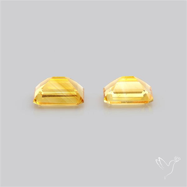 Faceted Citrine Pair Emerald Cut