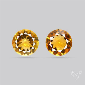 Faceted Citrine Rounds Pair