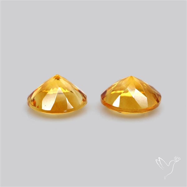 Faceted Citrine Rounds Pair
