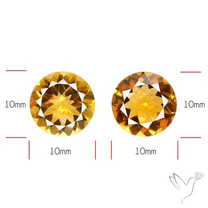 Faceted Citrine Rounds Pair