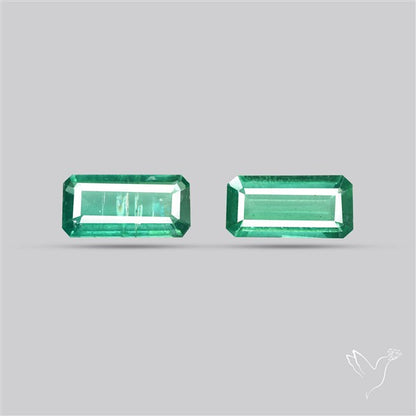 AAA Faceted Green Kyanite Pair Emerald Cut