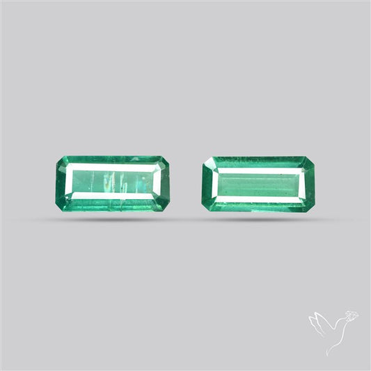 AAA Faceted Green Kyanite Pair Emerald Cut