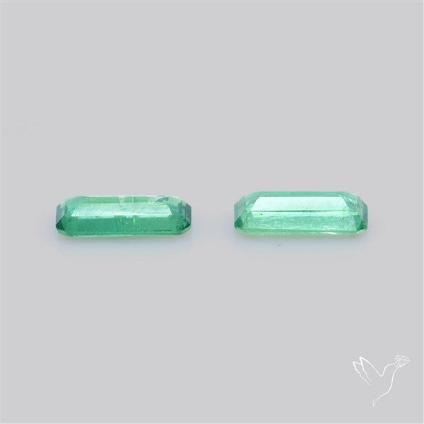 AAA Faceted Green Kyanite Pair Emerald Cut