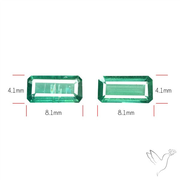AAA Faceted Green Kyanite Pair Emerald Cut