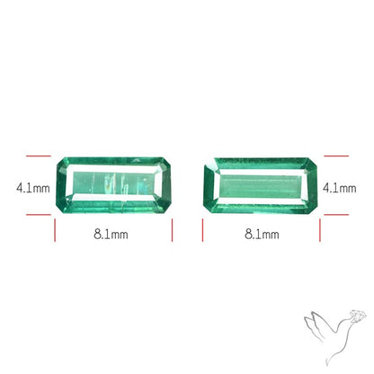 AAA Faceted Green Kyanite Pair Emerald Cut